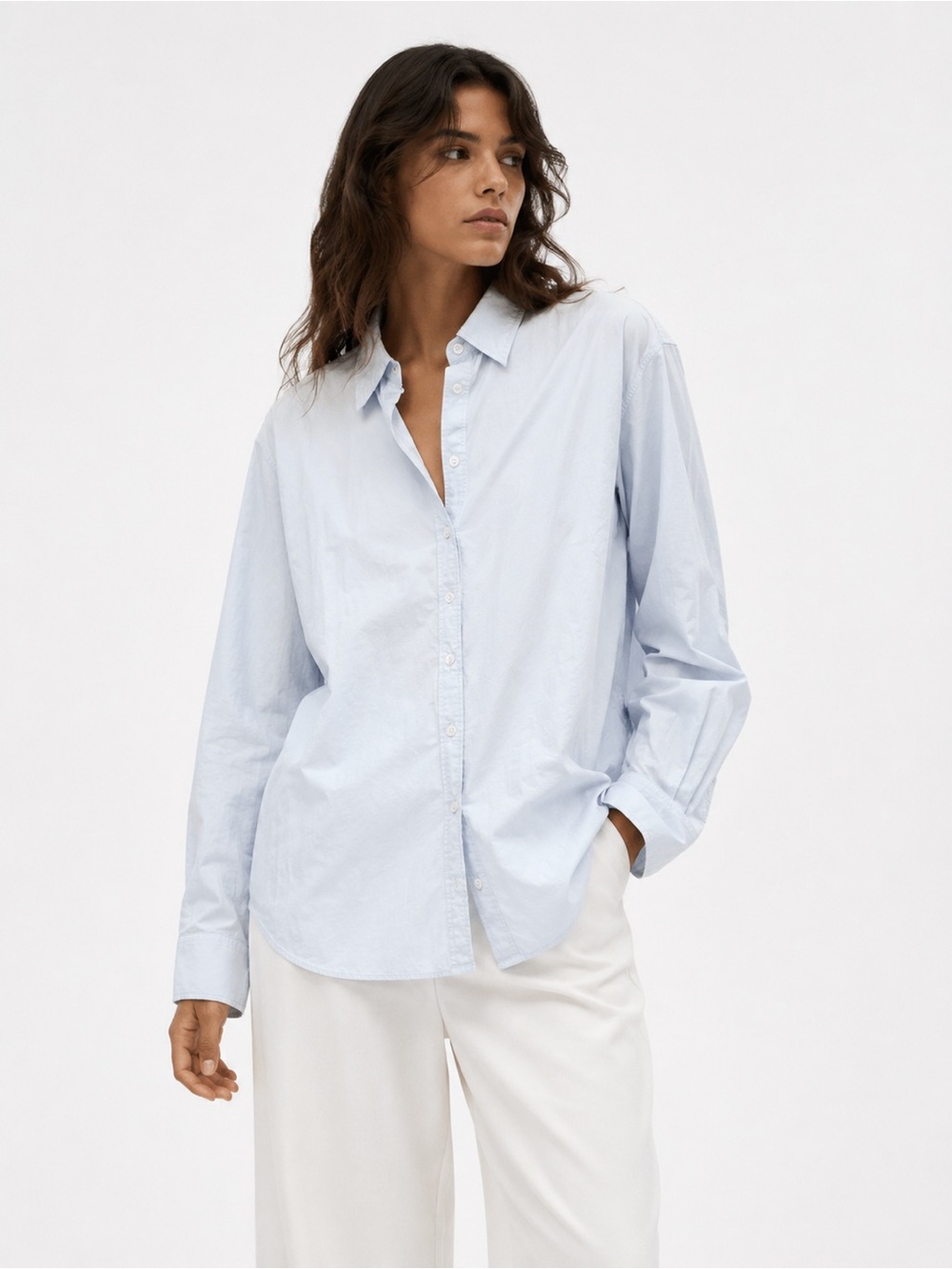 Aritzia Wilfred Free Blue Shirt